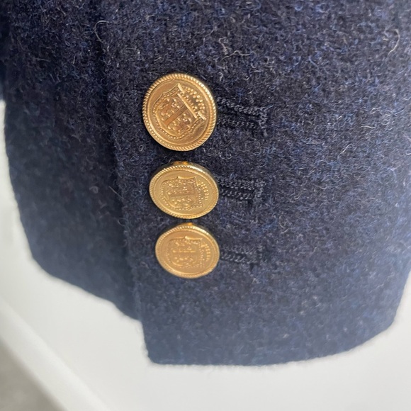 Talbots Marine Blue Wool Blazer Size 14P - Picture 6 of 14